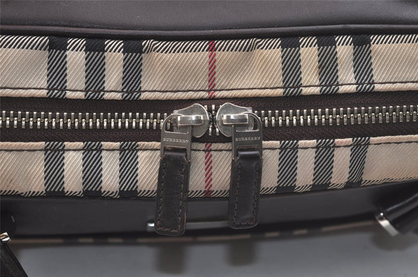 Authentic BURBERRY Nova Check Nylon Leather Shoulder Hand Bag Beige 3152K