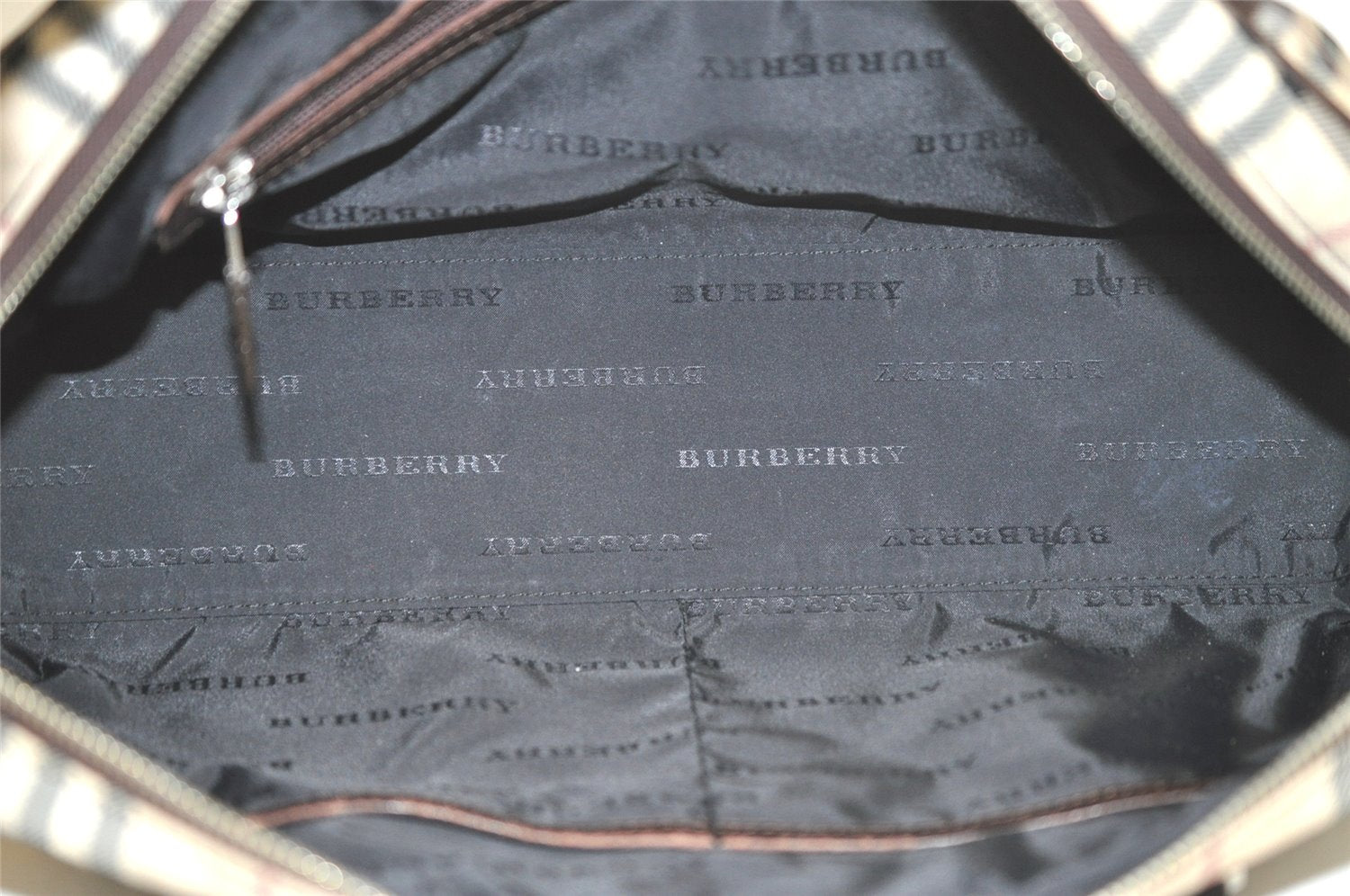 Authentic BURBERRY Nova Check Nylon Leather Shoulder Hand Bag Beige 3152K