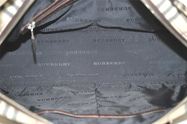 Authentic BURBERRY Nova Check Nylon Leather Shoulder Hand Bag Beige 3152K