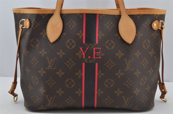 Authentic Louis Vuitton Mon Monogram Neverfull PM Shoulder Tote Bag Pink 3153J