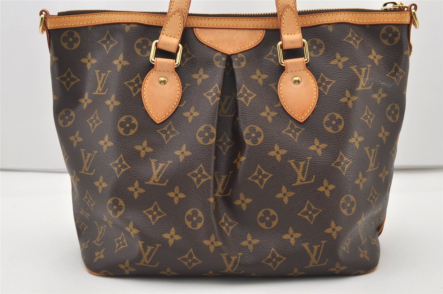 Authentic Louis Vuitton Monogram Palermo PM Shoulder Tote Bag M40145 LV 3154J