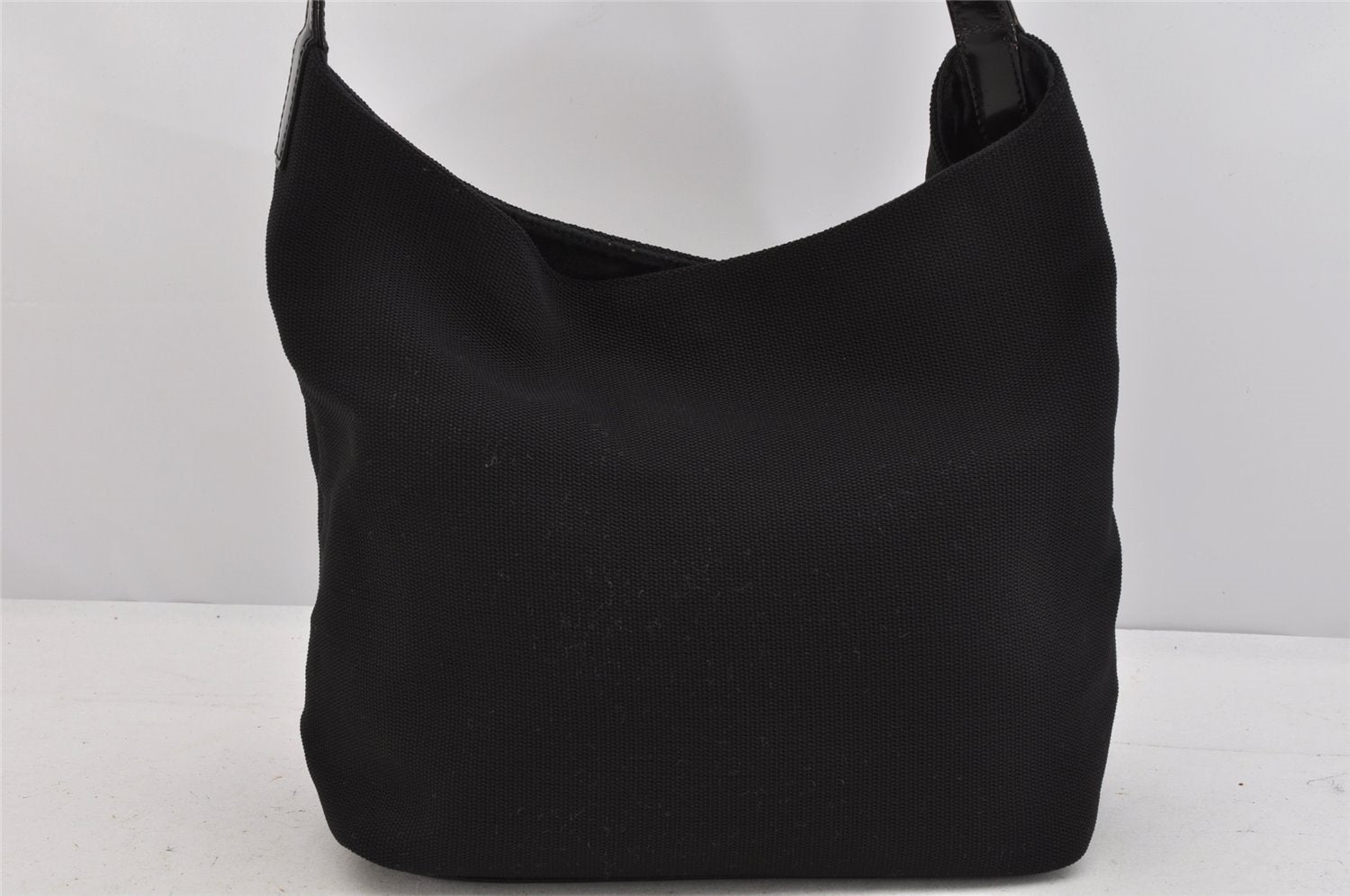 Authentic GUCCI Vintage Shoulder Hand Bag Purse Nylon Leather Black 3154K