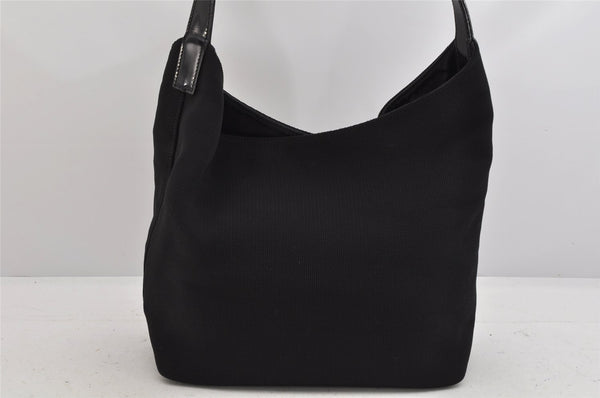 Authentic GUCCI Vintage Shoulder Hand Bag Purse Nylon Leather Black 3154K
