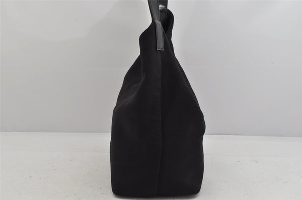 Authentic GUCCI Vintage Shoulder Hand Bag Purse Nylon Leather Black 3154K