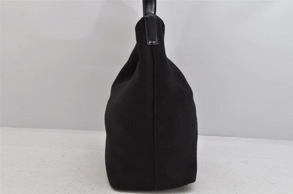 Authentic GUCCI Vintage Shoulder Hand Bag Purse Nylon Leather Black 3154K