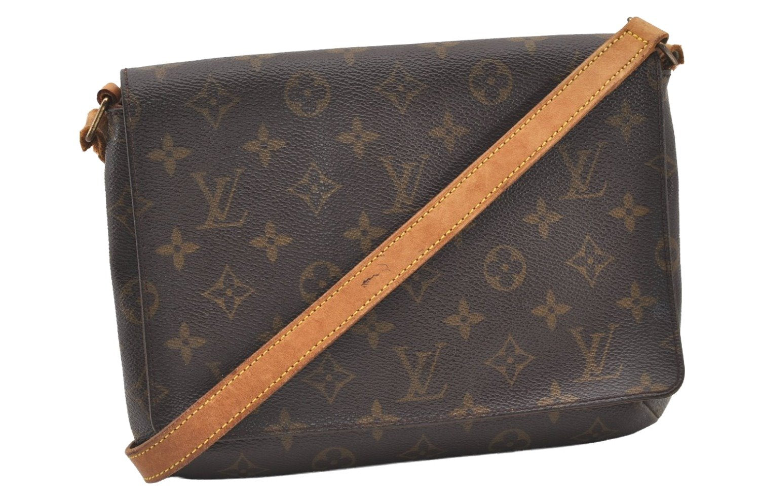 Authentic Louis Vuitton Monogram Musette Tango Shoulder Bag M51257 LV Junk 3155J
