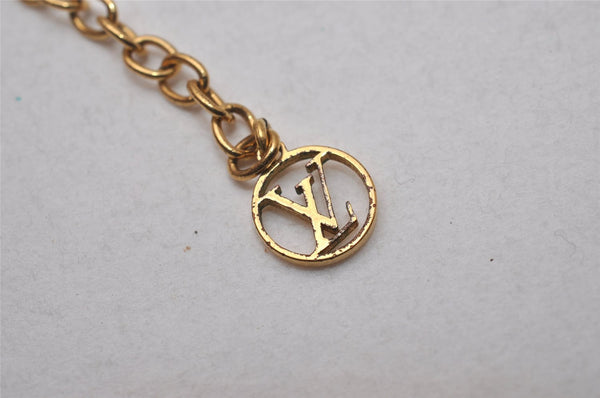 Authentic Louis Vuitton Essential V Gold Chain Pendant Necklace M61083 LV 3156I