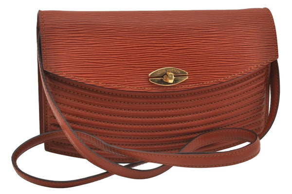 Authentic Louis Vuitton Epi Prebourg Shoulder Cross Bag Brown M52563 LV 3156J