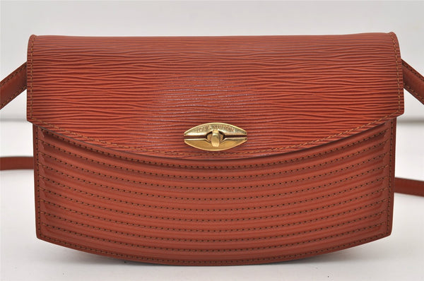 Authentic Louis Vuitton Epi Prebourg Shoulder Cross Bag Brown M52563 LV 3156J