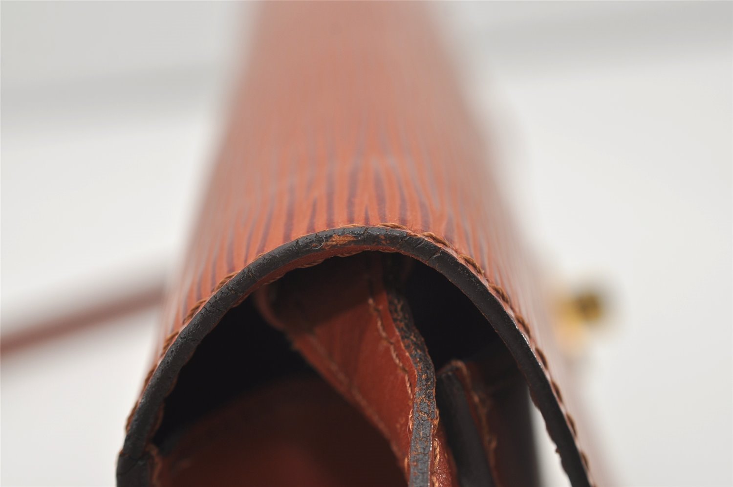 Authentic Louis Vuitton Epi Prebourg Shoulder Cross Bag Brown M52563 LV 3156J