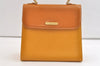Authentic Burberrys Vintage Leather Hand Bag Purse Yellow 3156K