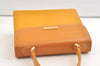 Authentic Burberrys Vintage Leather Hand Bag Purse Yellow 3156K