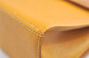 Authentic Burberrys Vintage Leather Hand Bag Purse Yellow 3156K