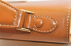 Authentic Burberrys Vintage Leather Hand Bag Purse Yellow 3156K