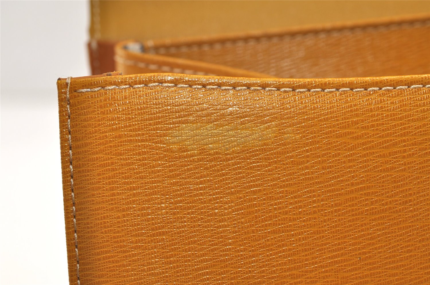 Authentic Burberrys Vintage Leather Hand Bag Purse Yellow 3156K
