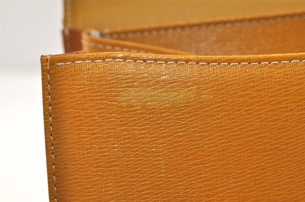 Authentic Burberrys Vintage Leather Hand Bag Purse Yellow 3156K