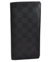 Authentic Louis Vuitton Damier Graphite Portefeuille Brazza N62665 Wallet 3157J