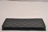 Authentic Louis Vuitton Damier Graphite Portefeuille Brazza N62665 Wallet 3157J