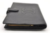 Authentic CHANEL Caviar Skin CC Logo Long Wallet Purse Black 3157K