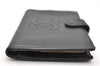 Authentic CHANEL Caviar Skin CC Logo Long Wallet Purse Black 3157K