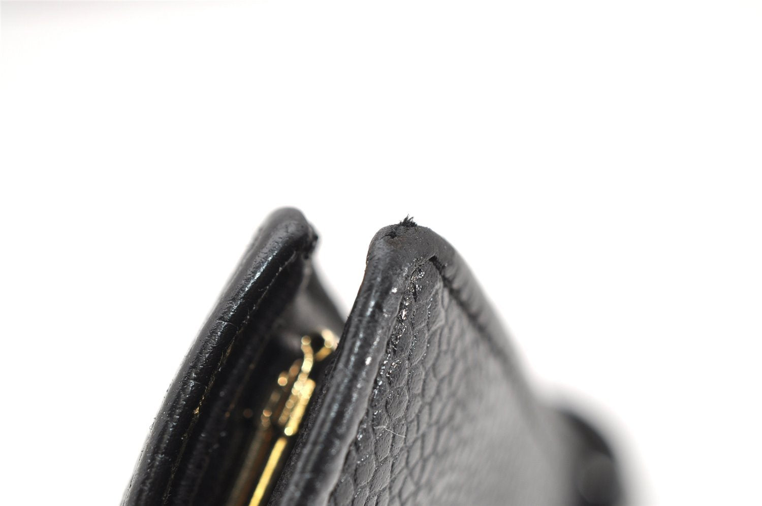 Authentic CHANEL Caviar Skin CC Logo Long Wallet Purse Black 3157K