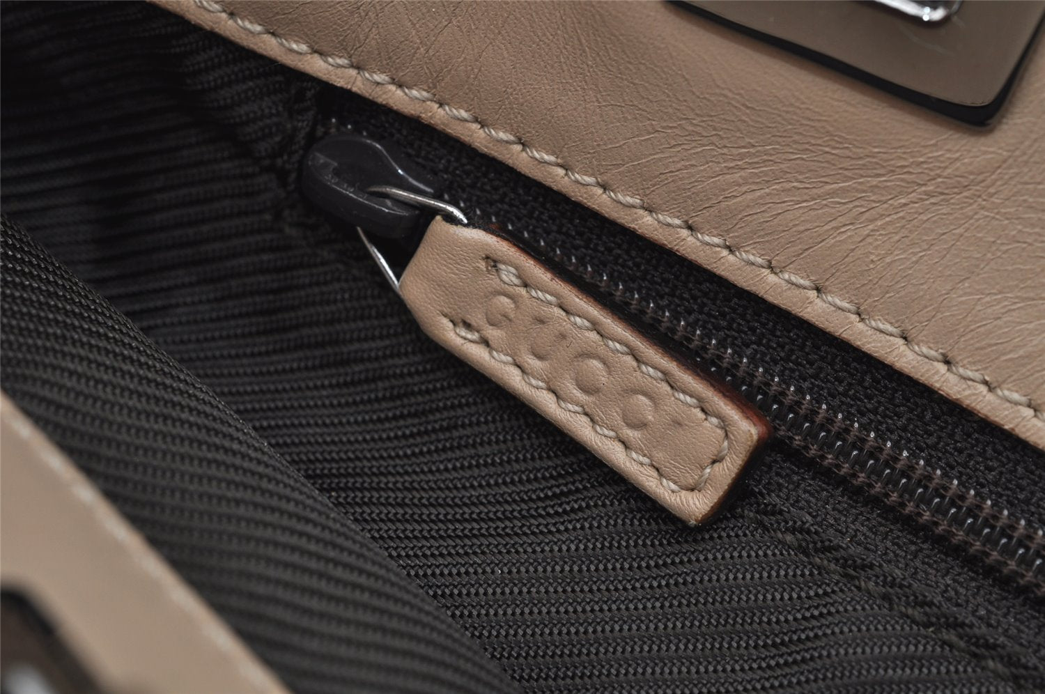 Authentic GUCCI Shoulder Tote Bag Purse GG Canvas Leather 31244 Beige 3159I