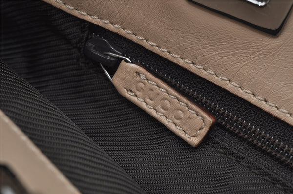 Authentic GUCCI Shoulder Tote Bag Purse GG Canvas Leather 31244 Beige 3159I