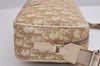 Authentic Christian Dior Trotter Shoulder Cross Bag PVC Leather Beige 3159J