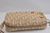 Authentic Christian Dior Trotter Shoulder Cross Bag PVC Leather Beige 3159J
