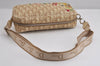 Authentic Christian Dior Trotter Shoulder Cross Bag PVC Leather Beige 3159J