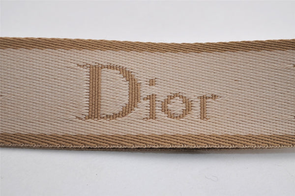 Authentic Christian Dior Trotter Shoulder Cross Bag PVC Leather Beige 3159J