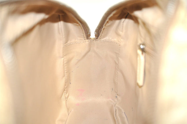 Authentic Christian Dior Trotter Shoulder Cross Bag PVC Leather Beige 3159J