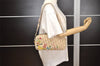 Authentic Christian Dior Trotter Shoulder Cross Bag PVC Leather Beige 3159J