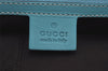 Authentic GUCCI Vintage Hand Tote Bag Leather Canvas 120897 Light Blue 3160I