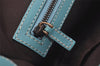 Authentic GUCCI Vintage Hand Tote Bag Leather Canvas 120897 Light Blue 3160I