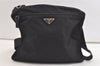 Authentic PRADA Nylon Tessuto Leather Shoulder Cross Body Bag Black Junk 3160K