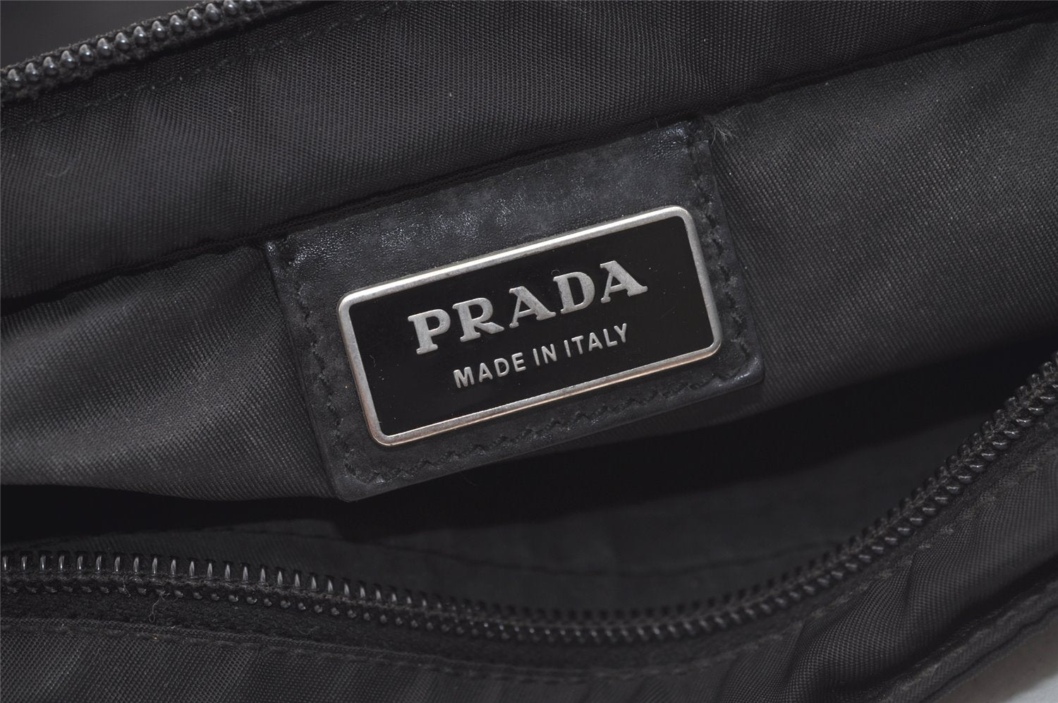 Authentic PRADA Nylon Tessuto Leather Shoulder Cross Body Bag Black Junk 3160K