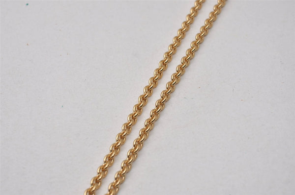 Authentic Christian Dior Gold Tone Rhinestone Chain Pendant Necklace Box 3161I