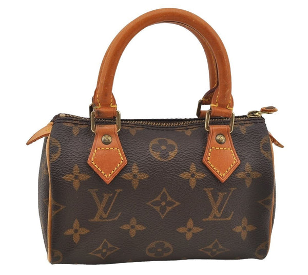 Authentic Louis Vuitton Monogram Mini Speedy Hand Bag Purse M41534 LV 3162J
