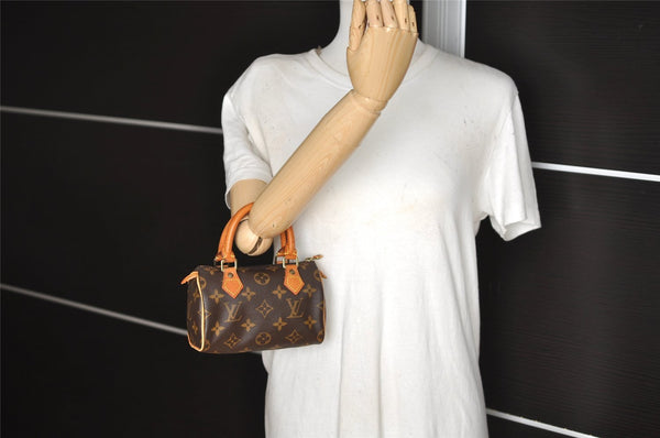 Authentic Louis Vuitton Monogram Mini Speedy Hand Bag Purse M41534 LV 3162J