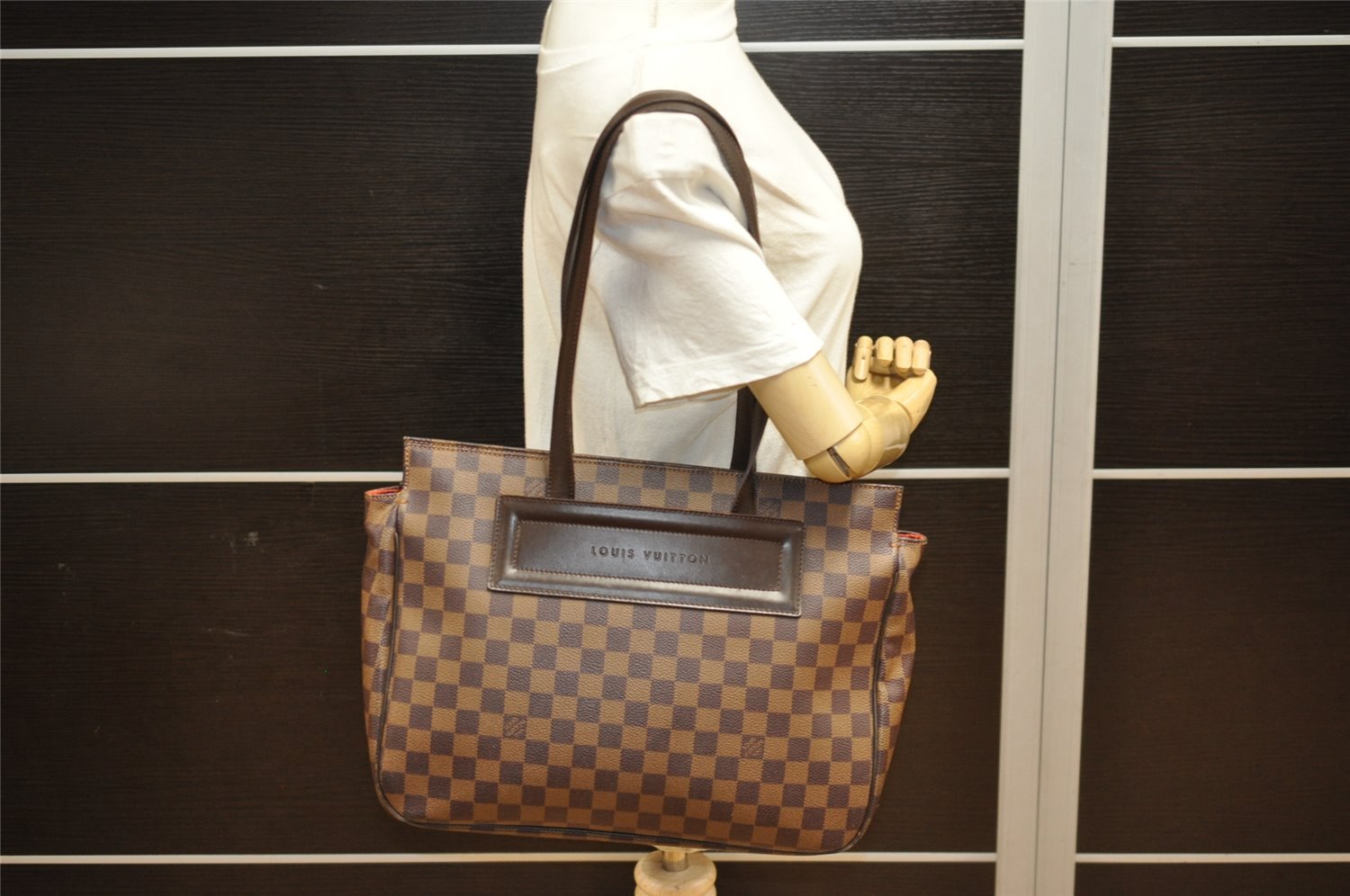 Authentic Louis Vuitton Damier Parioli PM Shoulder Tote Bag N51123 LV 3164J