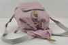 Authentic PRADA VELA Nylon Tessuto Enamel Drawstring Backpack B4650 Pink 3165I