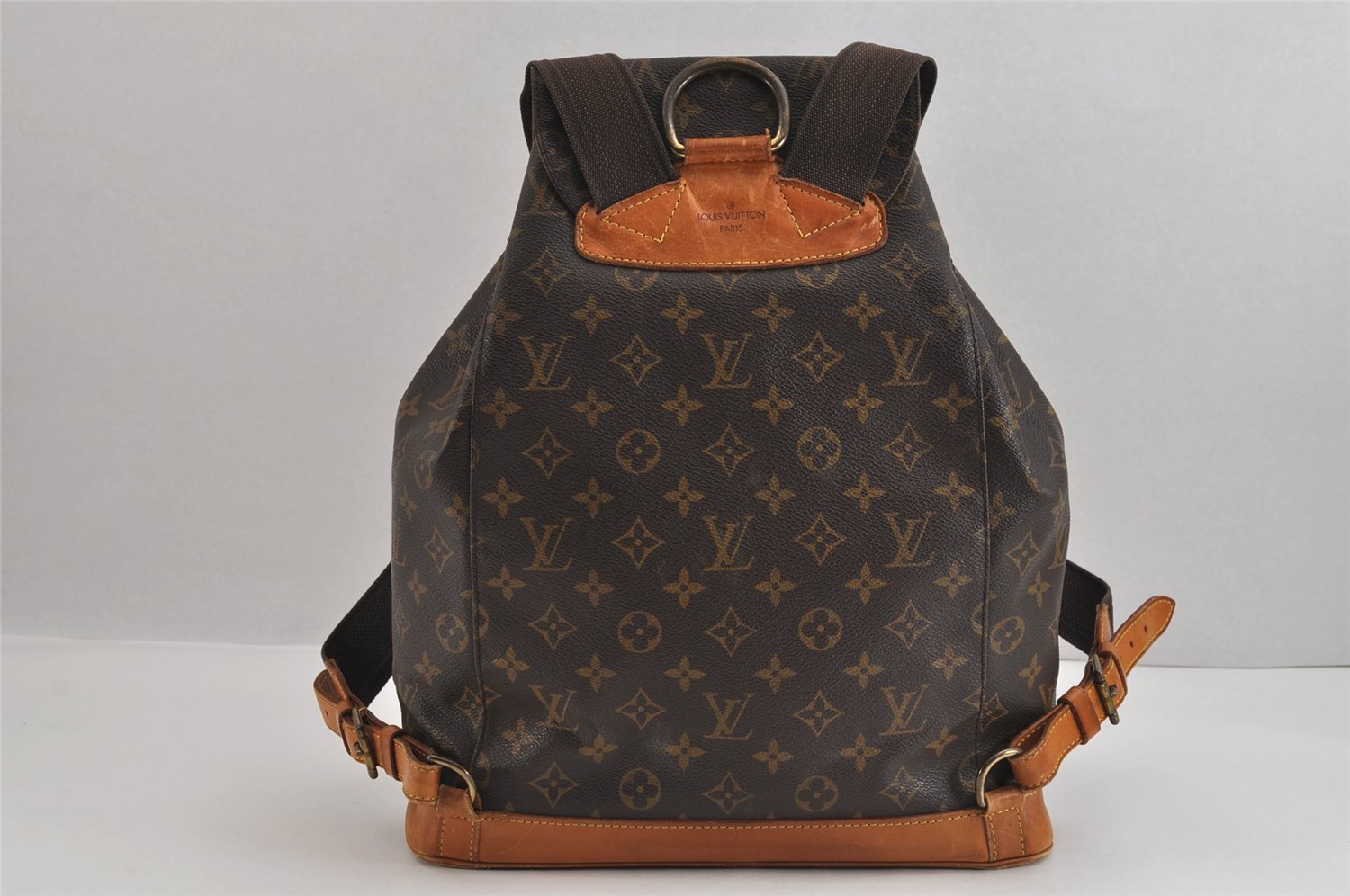 Authentic Louis Vuitton Monogram Montsouris GM Backpack M51135 LV 3165J