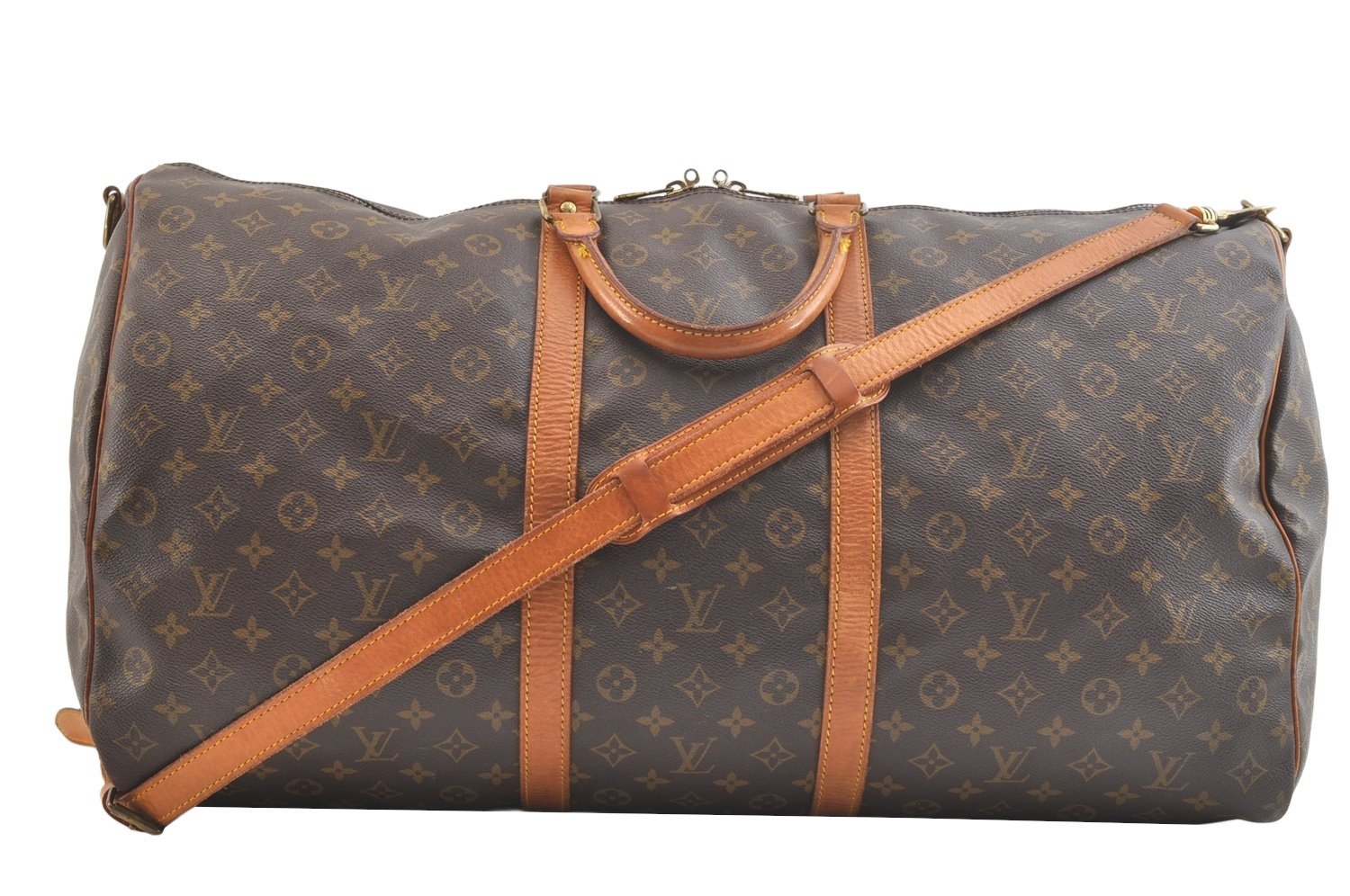 Authentic Louis Vuitton Monogram Keepall Bandouliere 60 M41412 Boston Bag 3167K