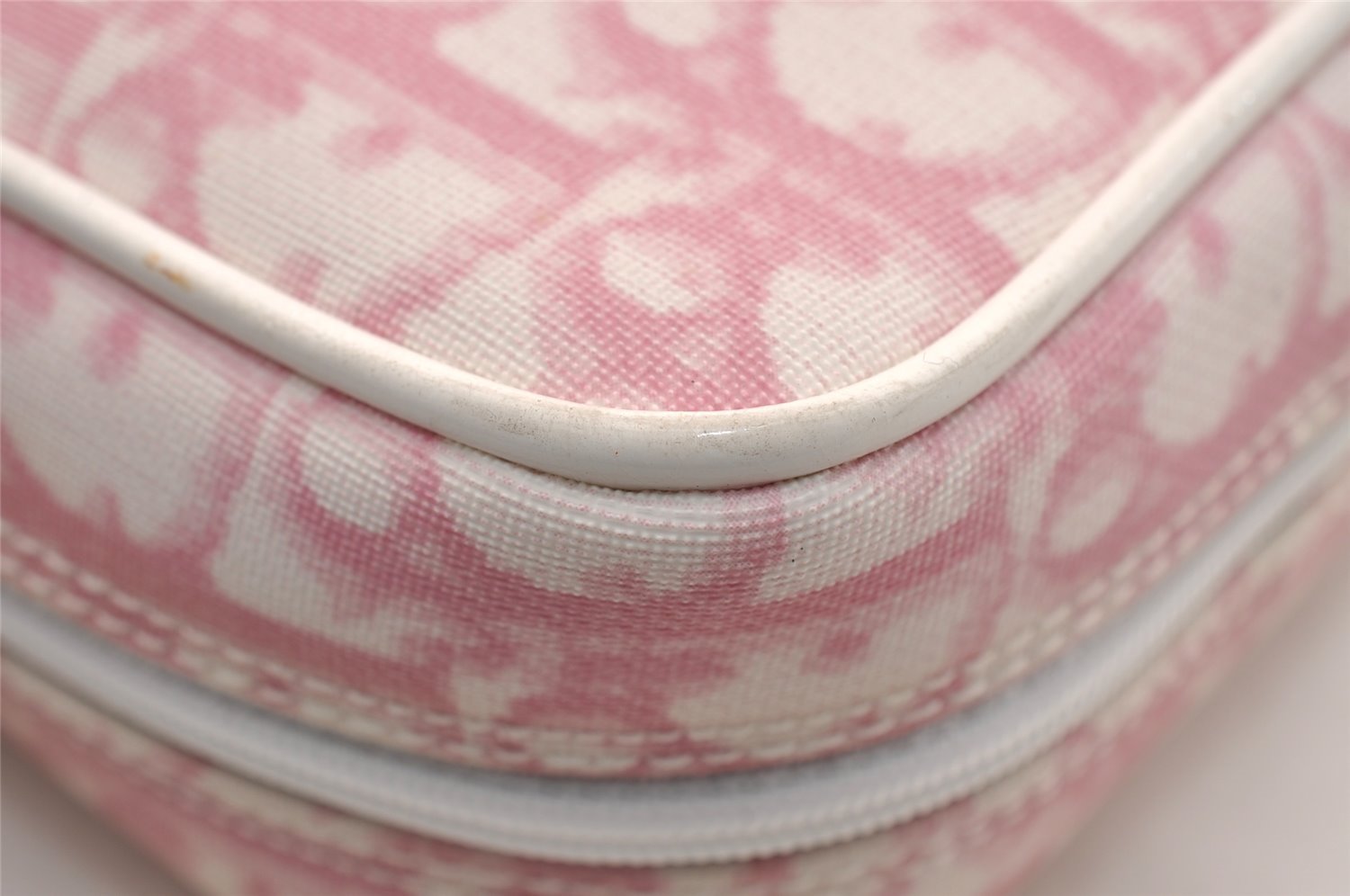Authentic Christian Dior Trotter No.2 Vintage Pouch Purse PVC Leather Pink 3168I