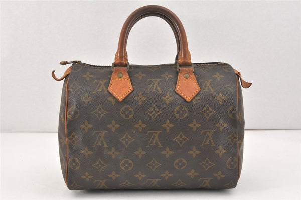 Authentic Louis Vuitton Monogram Speedy 25 Boston Hand Bag M41528 LV 3168K