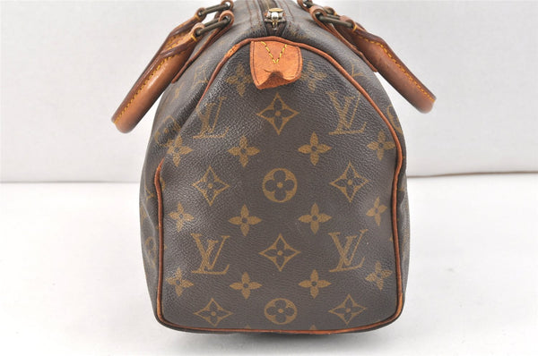 Authentic Louis Vuitton Monogram Speedy 25 Boston Hand Bag M41528 LV 3168K