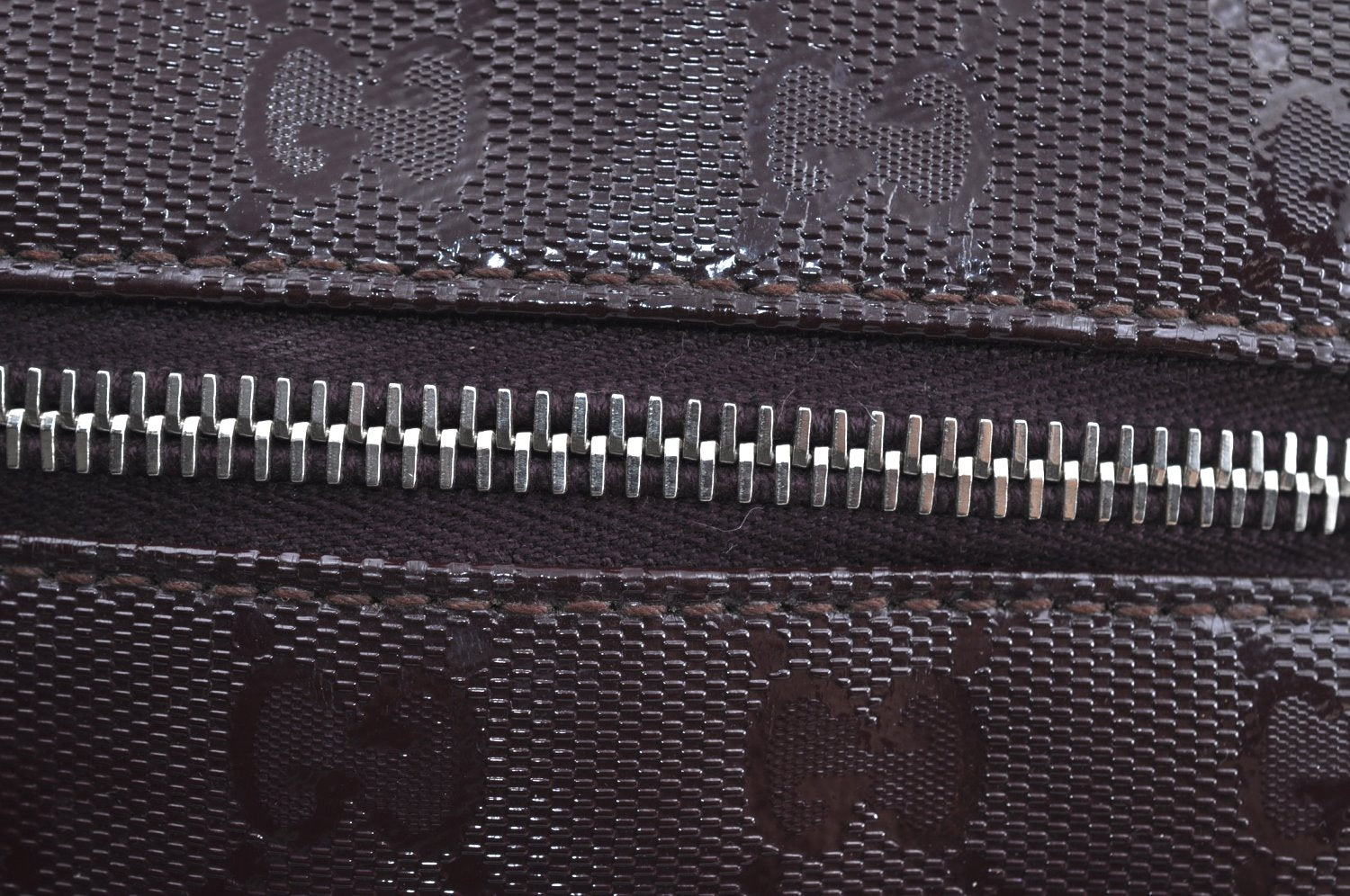 Authentic GUCCI GG Imprime Shoulder Tote Bag GG PVC Leather 211138 Purple 3169H