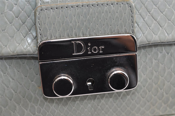 Authentic Christian Dior Chain Shoulder Cross Body Bag Leather Light Green 3170J
