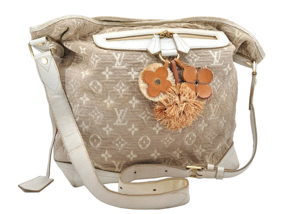 Authentic Louis Vuitton Monogram Sabbia Besace Shoulder Bag M93499 Beige 3170K